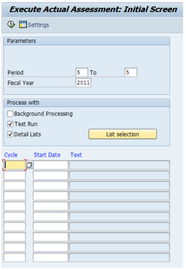 Copa Table In Sap : COPA Actual Assessment Cycle Table – SMGB