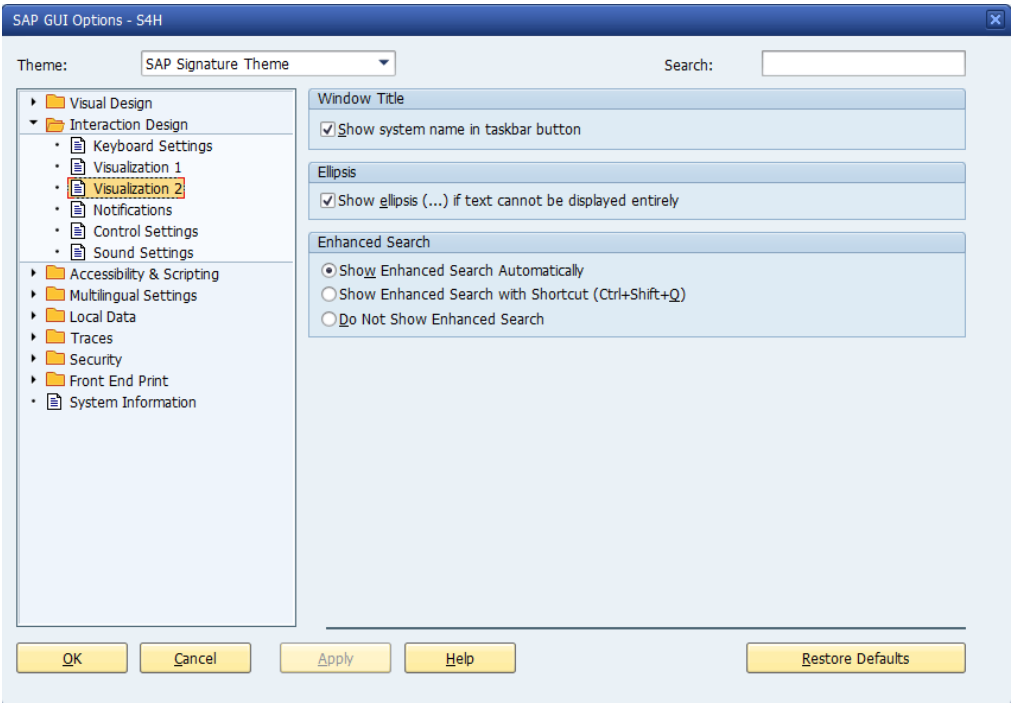Figure 6 Enhanced Search Functionality Settings