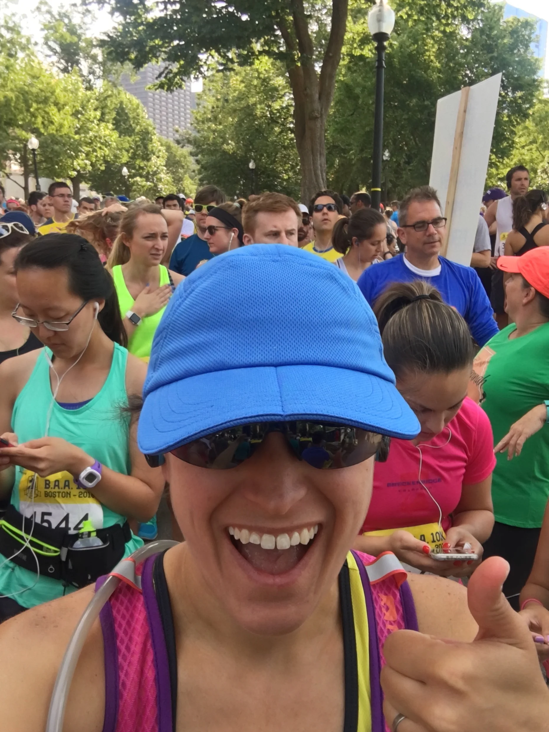 At the start with about 5000 people behind me