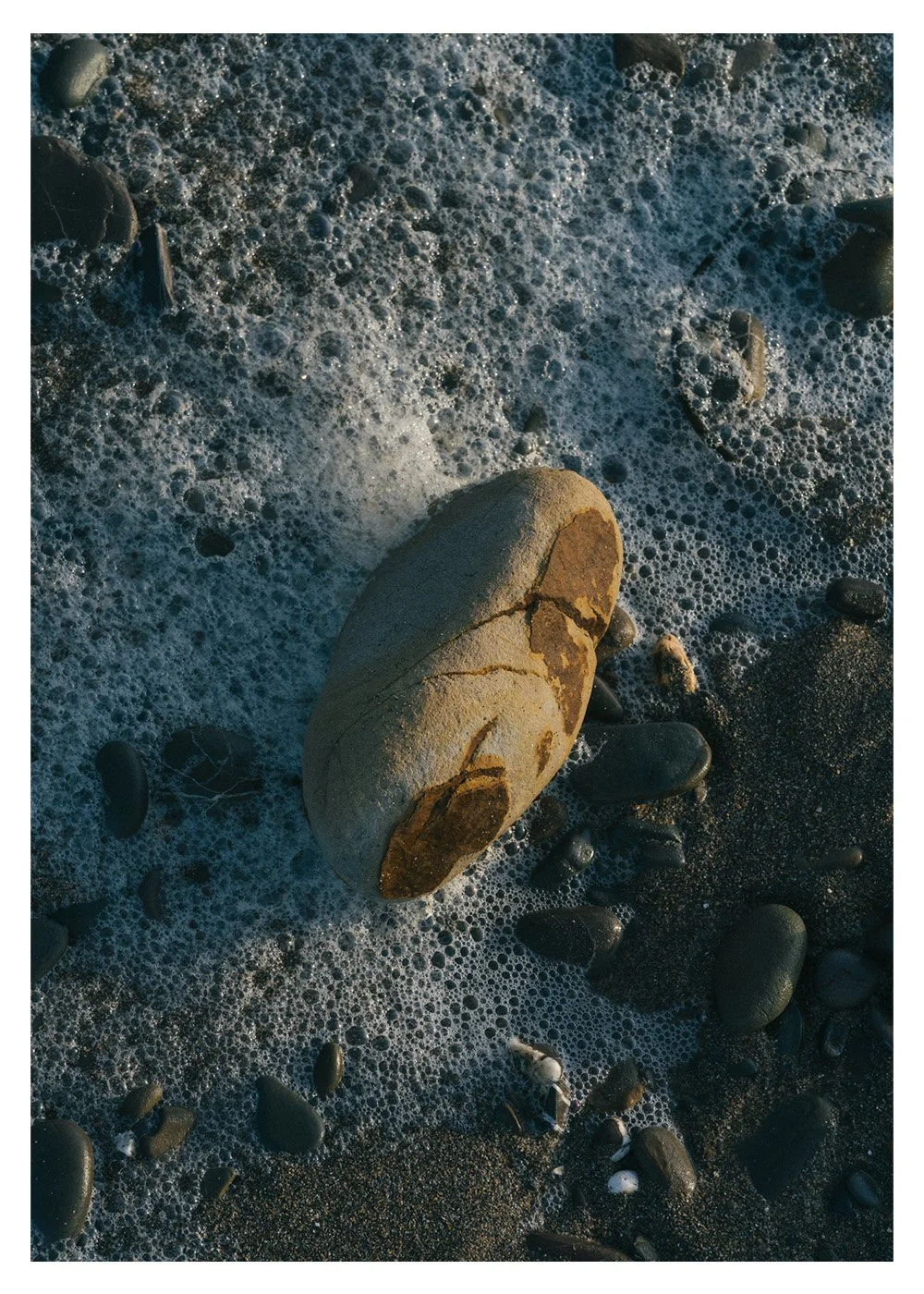 Rock print with golden light, artwork available in multiple sizes for your wall
