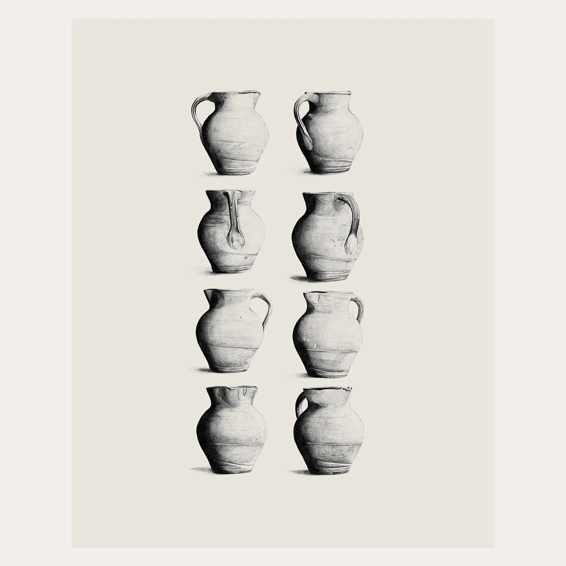 Vintage Terracotta Jug Pencil Study / Print