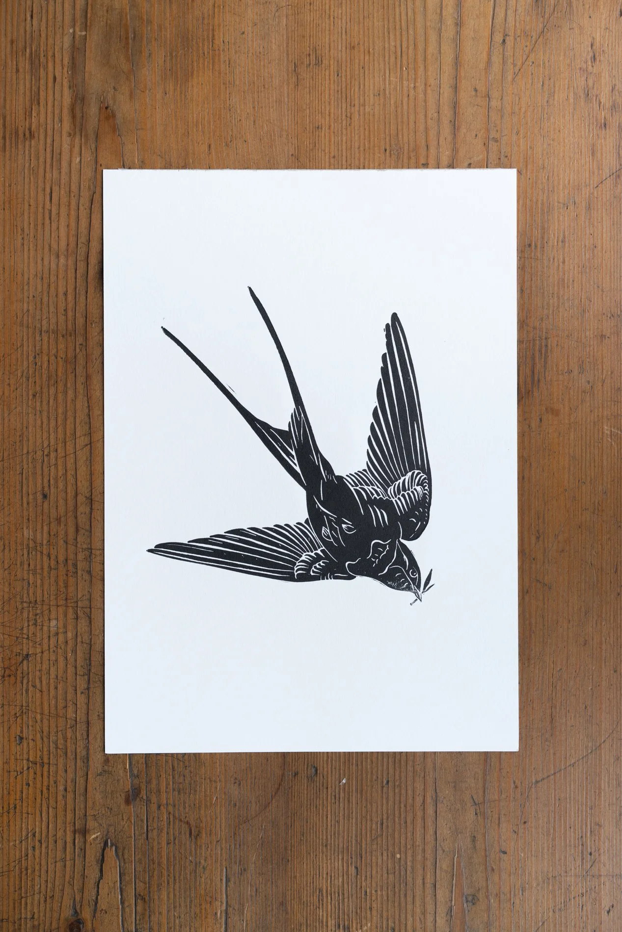 PRE-ORDER / Swallow Original Linocut