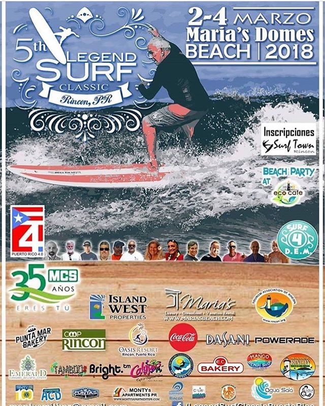 Join us for the 5th Annual Legend Surf Classic! #rincon #pr #puertorico #surfing #beach