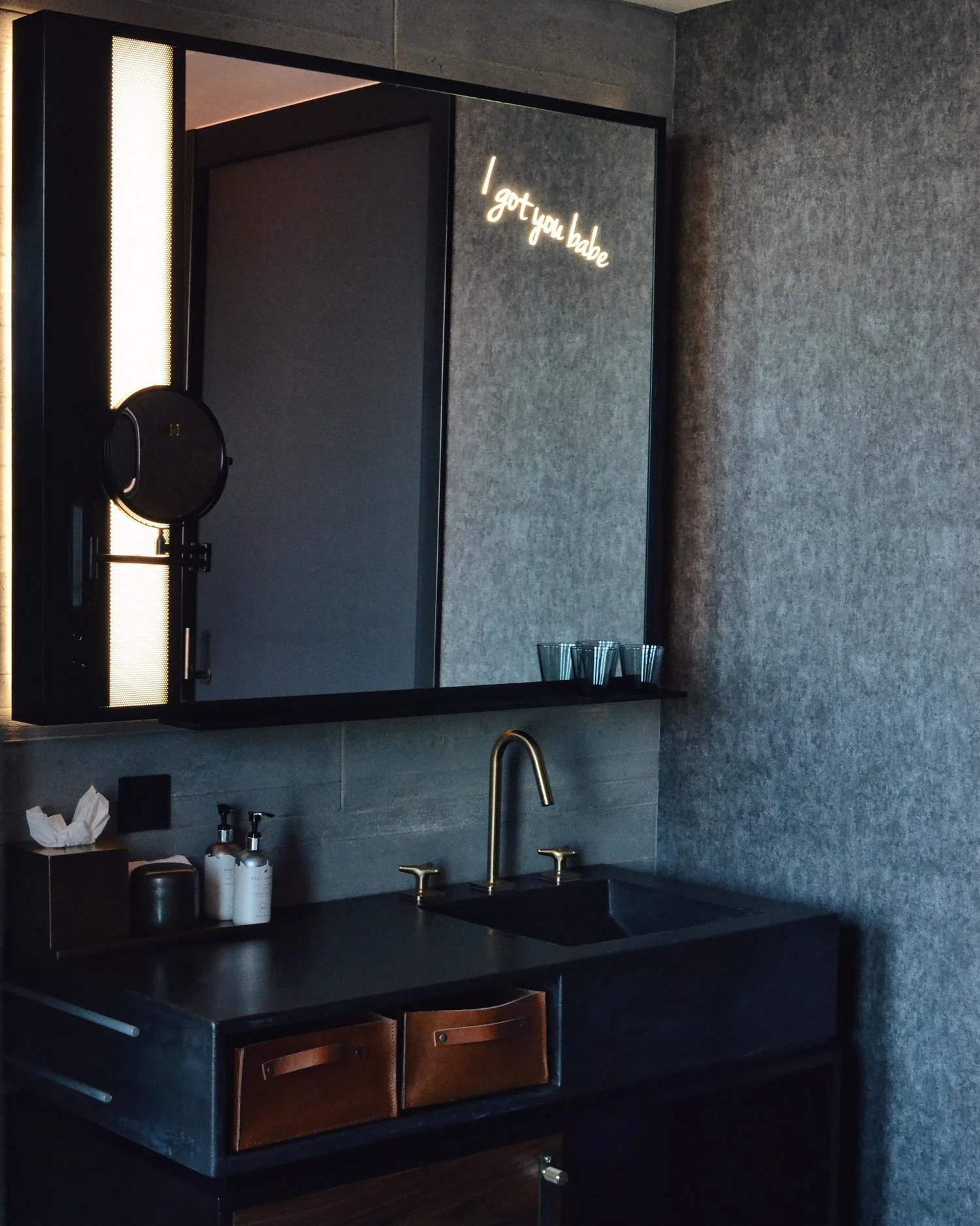 Mirror with lights. Photo by The Daily Bren.