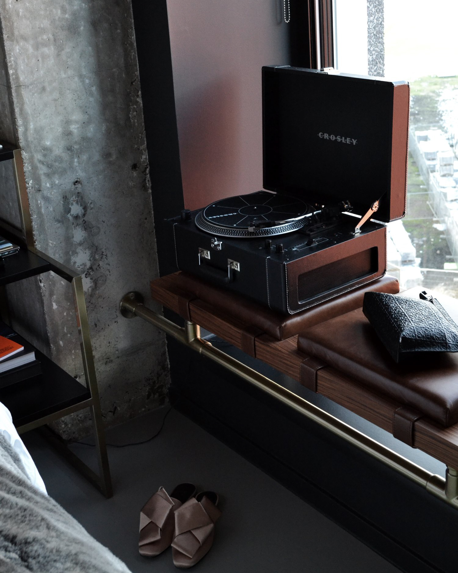 Record player in each hotel bedroom. Photo by The Daily Bren .