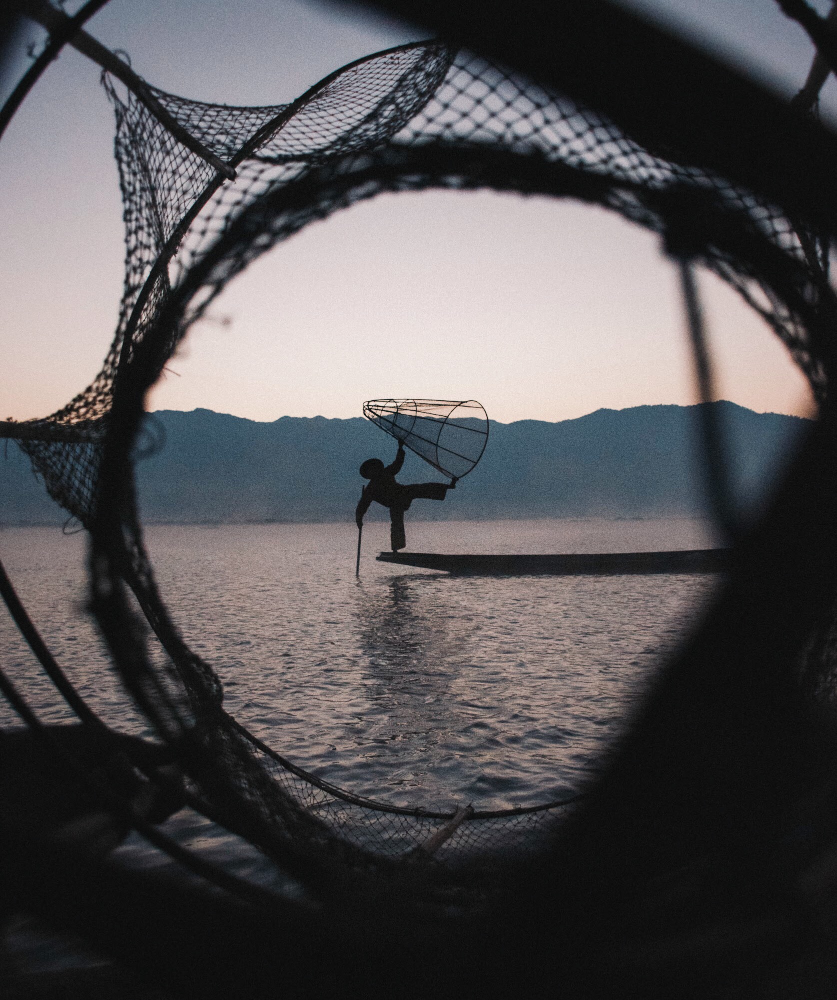 Inle Lake Fisherman Myanmar Sunrise