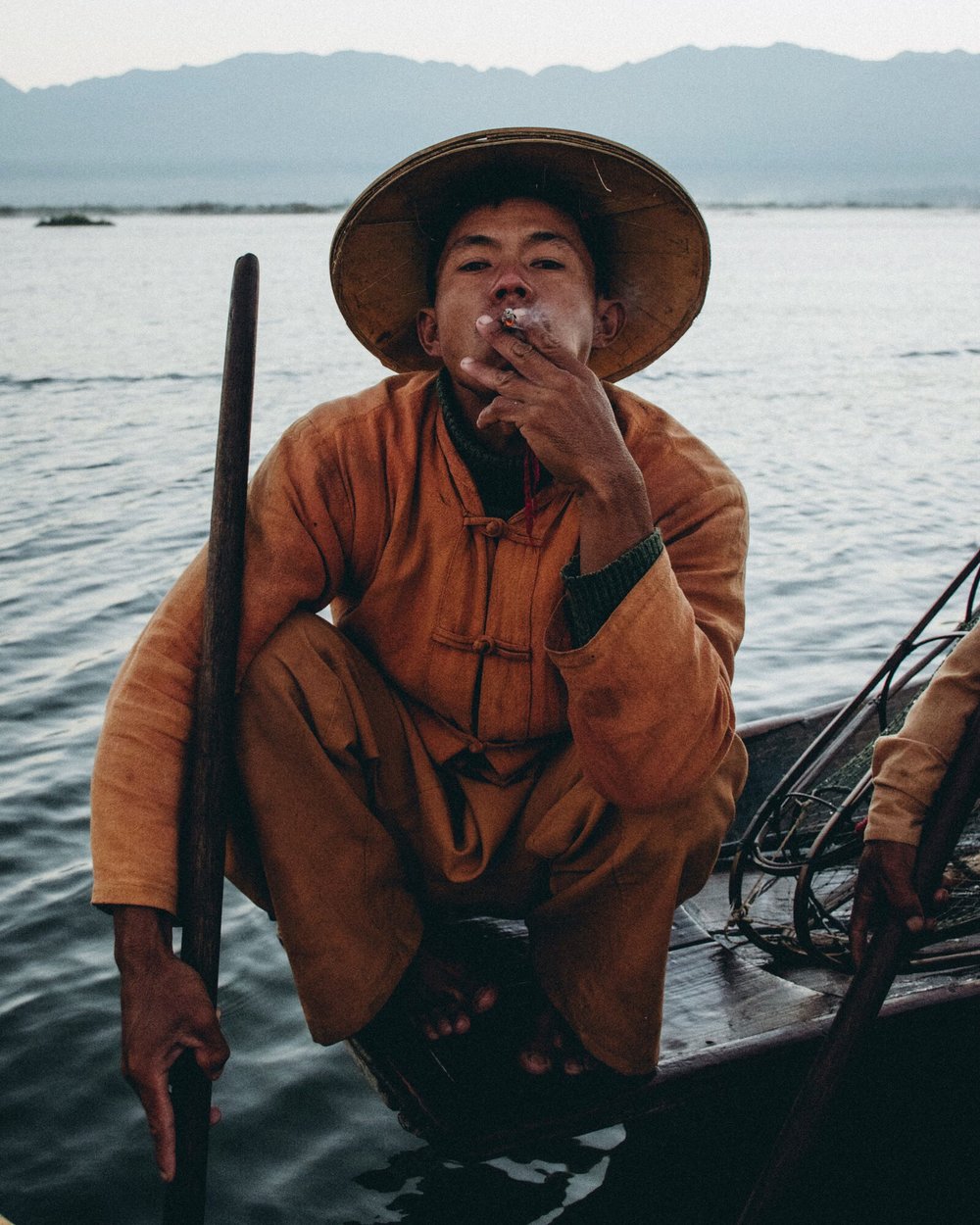 Inle Lake Fisherman Myanmar Portrait