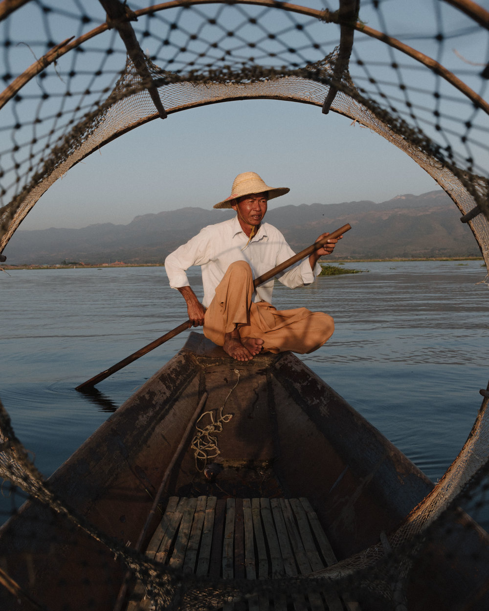 Inle Lake Fisherman Myanmar Portrait