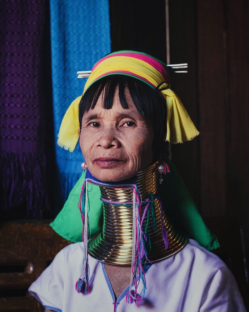 Long neck tribe myanmar portrait woman