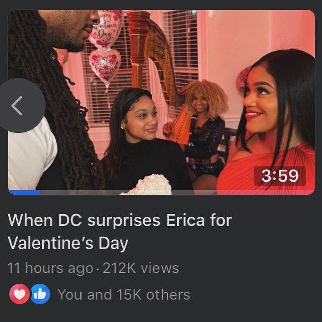 Happy Valentine&rsquo;s Day! ❤️ Check out a skit I was featured performing in on @kountrywayne Facebook page and YouTube titled &ldquo;When DC surprises Erica for Valentine&rsquo;s Day&rdquo; @ericapinkett @onenonlydc @jadabellatheactor 

Stream &ldq