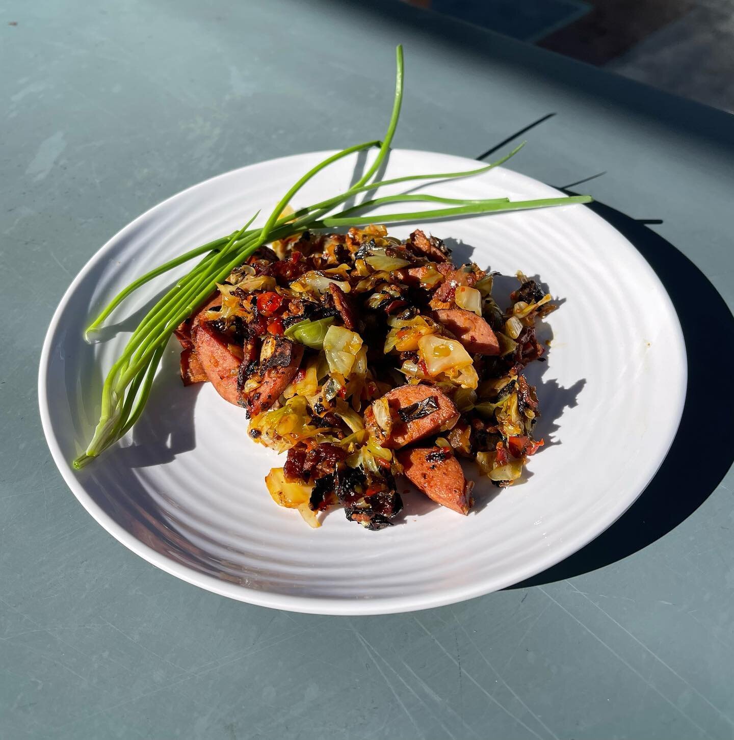 Today&rsquo;s menu includes Riandra&rsquo;s famous Creole Cabbage with sausage and bacon. The kids devoured it in minutes! Who doesn&rsquo;t like cabbage? 🥬