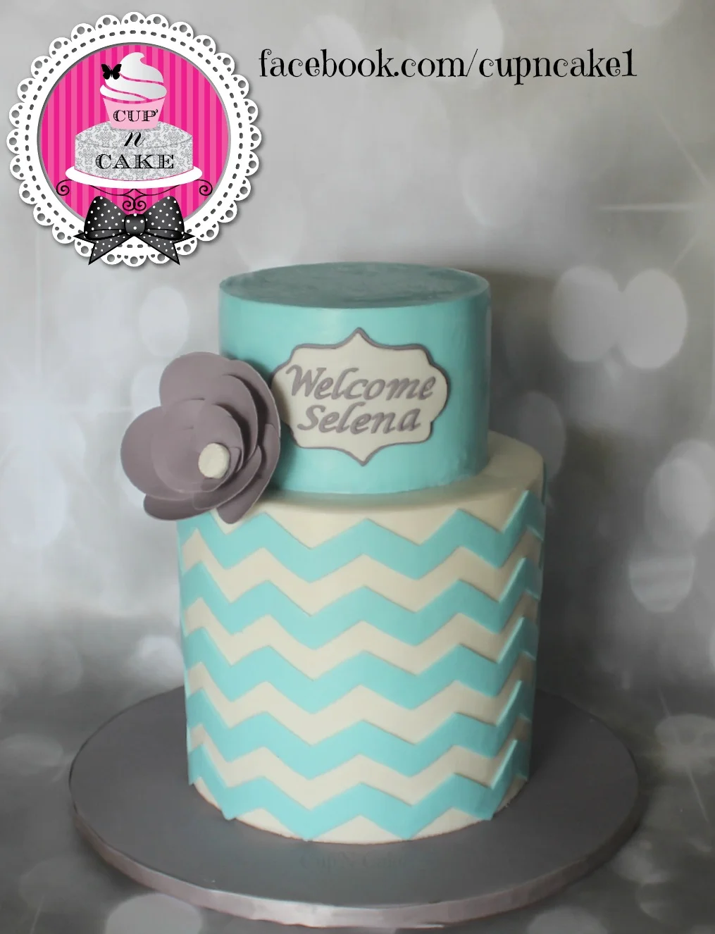 Chevron baby shower cake.jpg