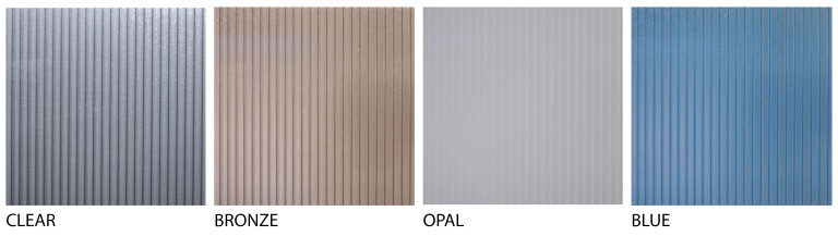 Available in four polycarbonate color options to enhance the look and usability of your Trex Pergola. Clear, Bronze, Opal or Blue.