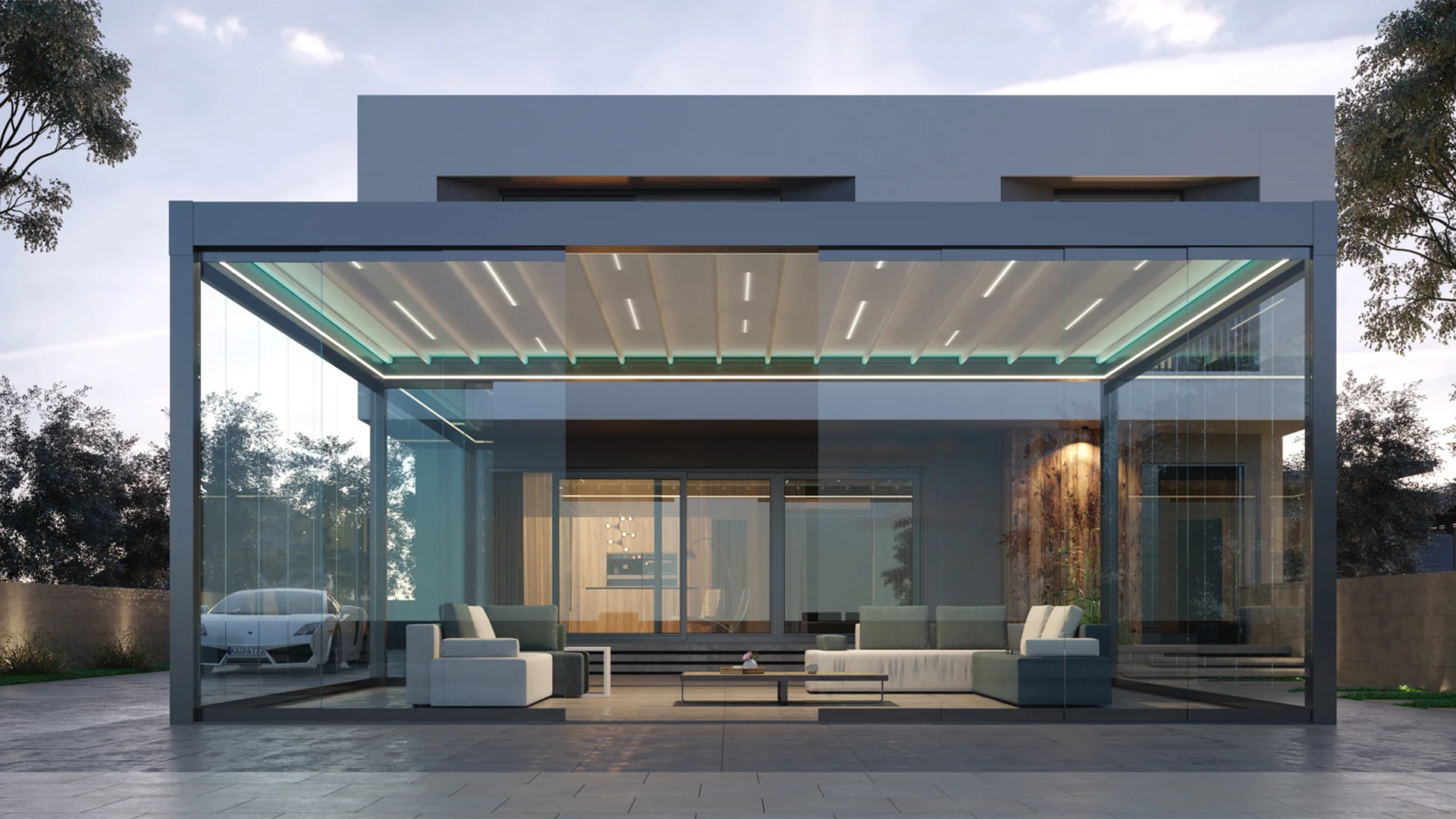 Quattro is a new generation outdoor pergola system that combines sophisticated technology and innovative concept is created to breathe new life into outdoor living areas with its modern architectural form along with a unique sense of design.