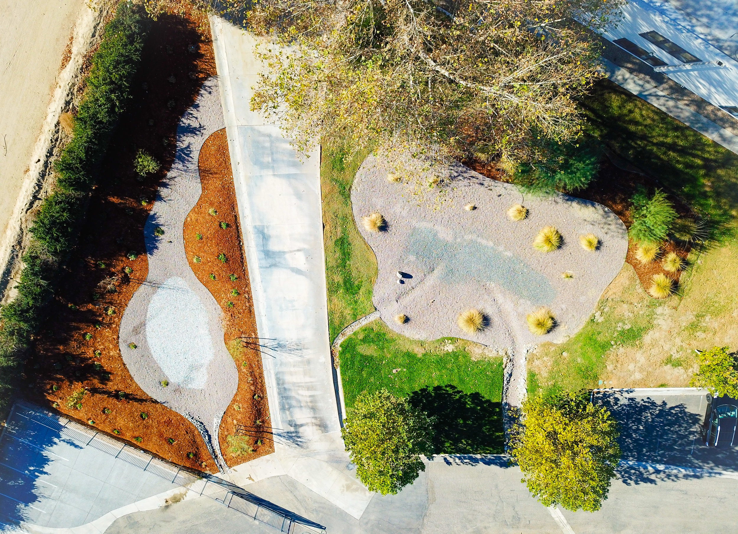 Aerial image of two of CASC's water basins.