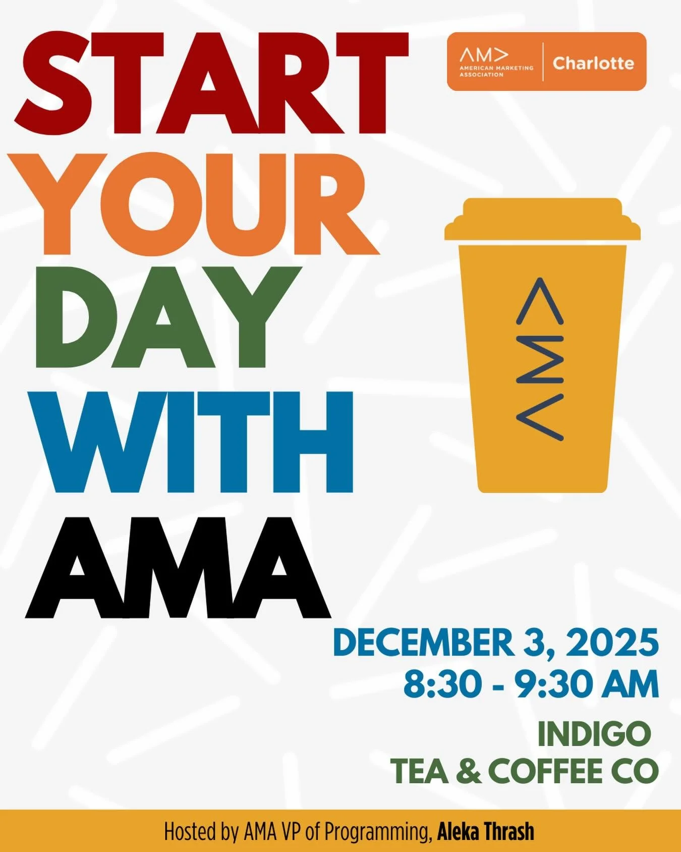 Sometimes you need a morning that fills your cup in more ways than one. 💛

Meet us @indigo4thward for a relaxed meetup hosted by our VP of Programming, @naturallyact! This is a space for marketers to reset, spark ideas, and connect with fellow marke
