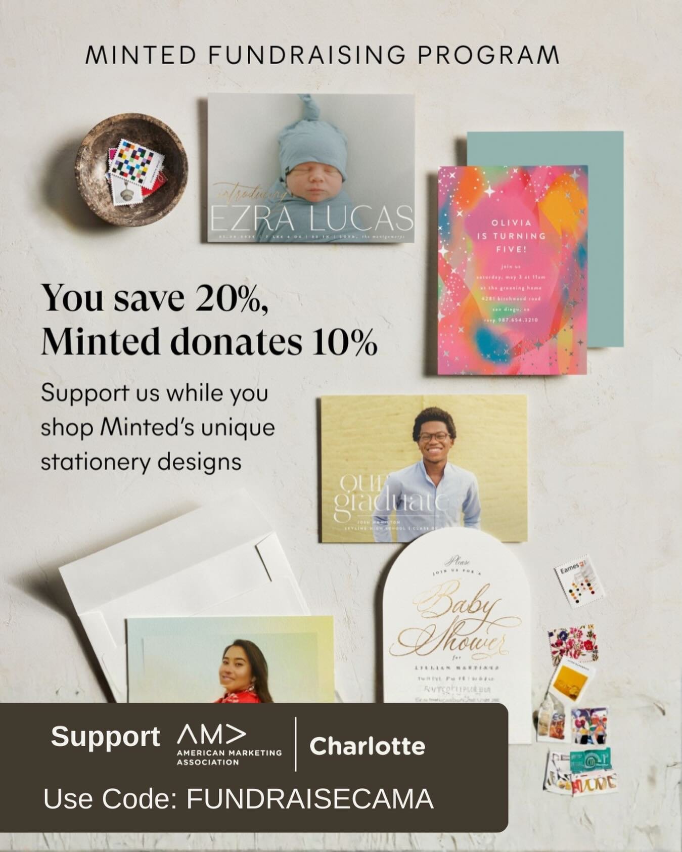Who doesn&rsquo;t love a win-win? 🙌

Give your stationery, home decor, or gifts an upgrade and support AMA Charlotte at the same time! We&rsquo;ve teamed up with @minted to help fund our future community events and programming.

Here&rsquo;s the dea