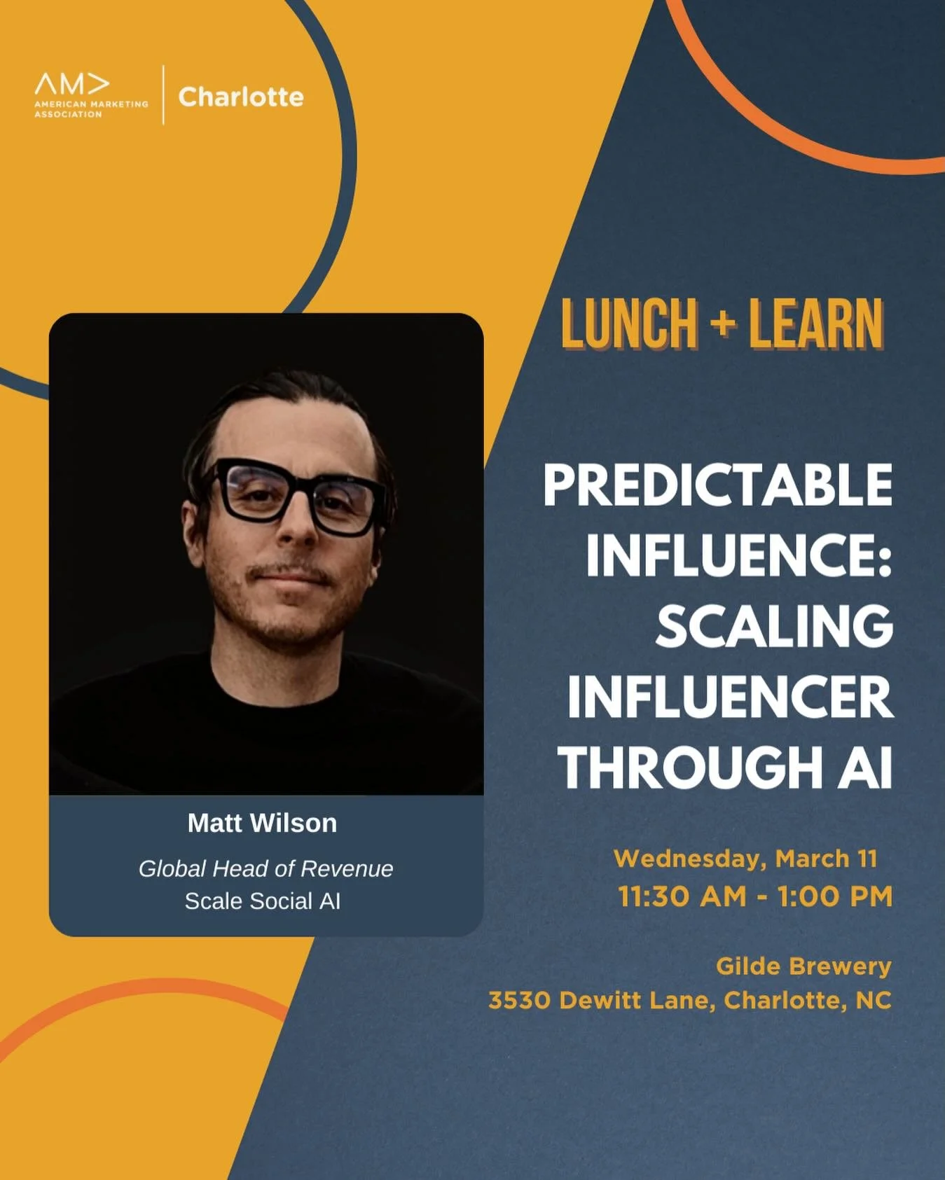 Ready to take the &ldquo;luck&rdquo; out of influencer marketing? 🤖✨

We&rsquo;re sitting down with Matt Wilson at our March Lunch &amp; Learn to talk about predictable influence. We&rsquo;re moving beyond the buzzwords and looking at how AI is actu