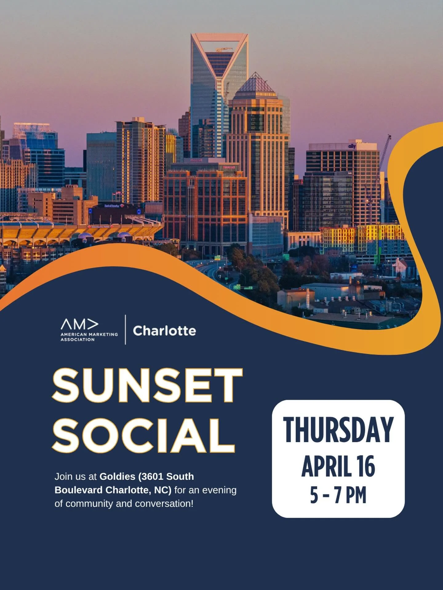 Ready to refresh your perspective? 🧡 

Join us at @goldiesclt for an evening of connection and community. The best insights often come from casual conversations, and our Sunset Social is the perfect place to find them while catching up with old frie