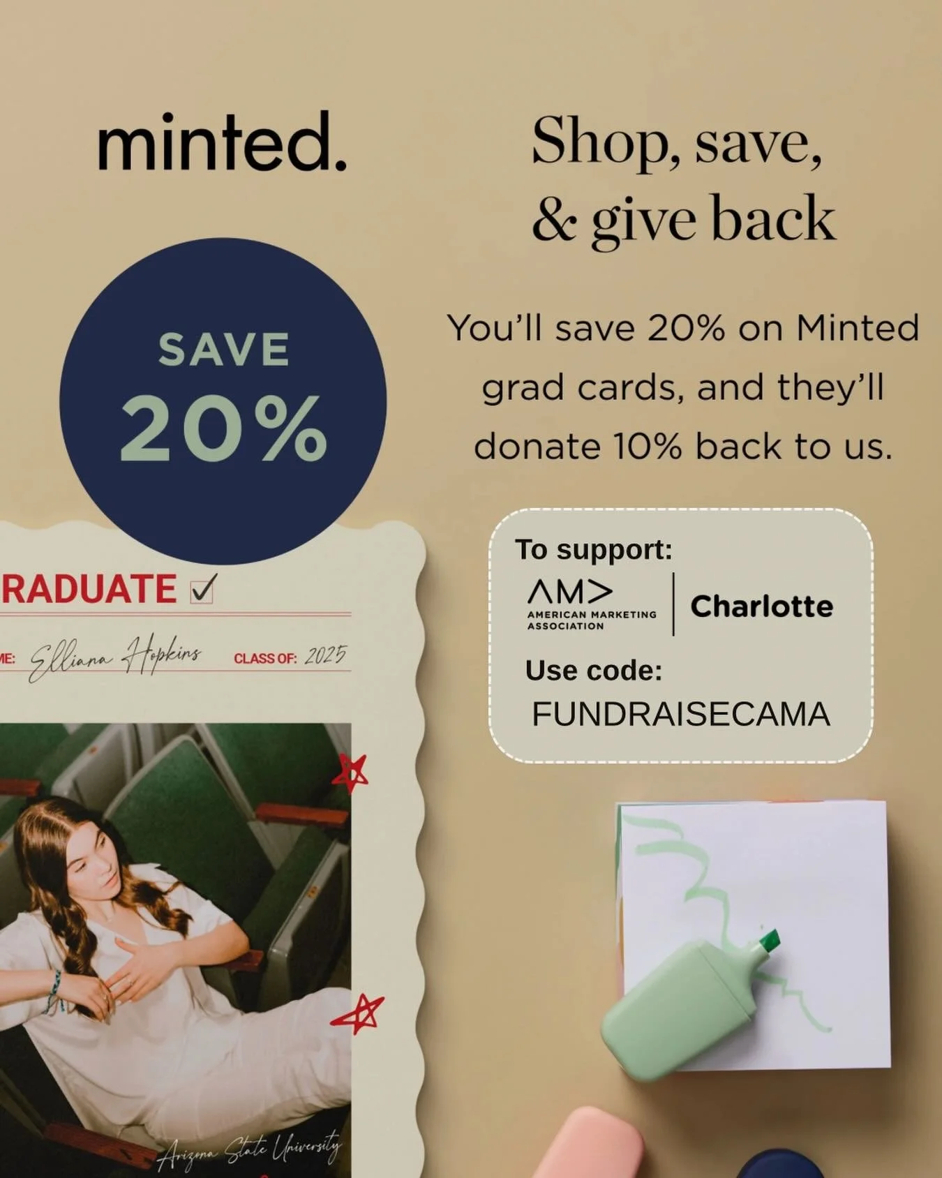Caps off to the Class of 2026! 🎓🥂✨

Graduation season is officially here, and it&rsquo;s time to get those party invites and announcements in the mail! We&rsquo;ve partnered with @minted to help you celebrate in style while supporting AMA Charlotte