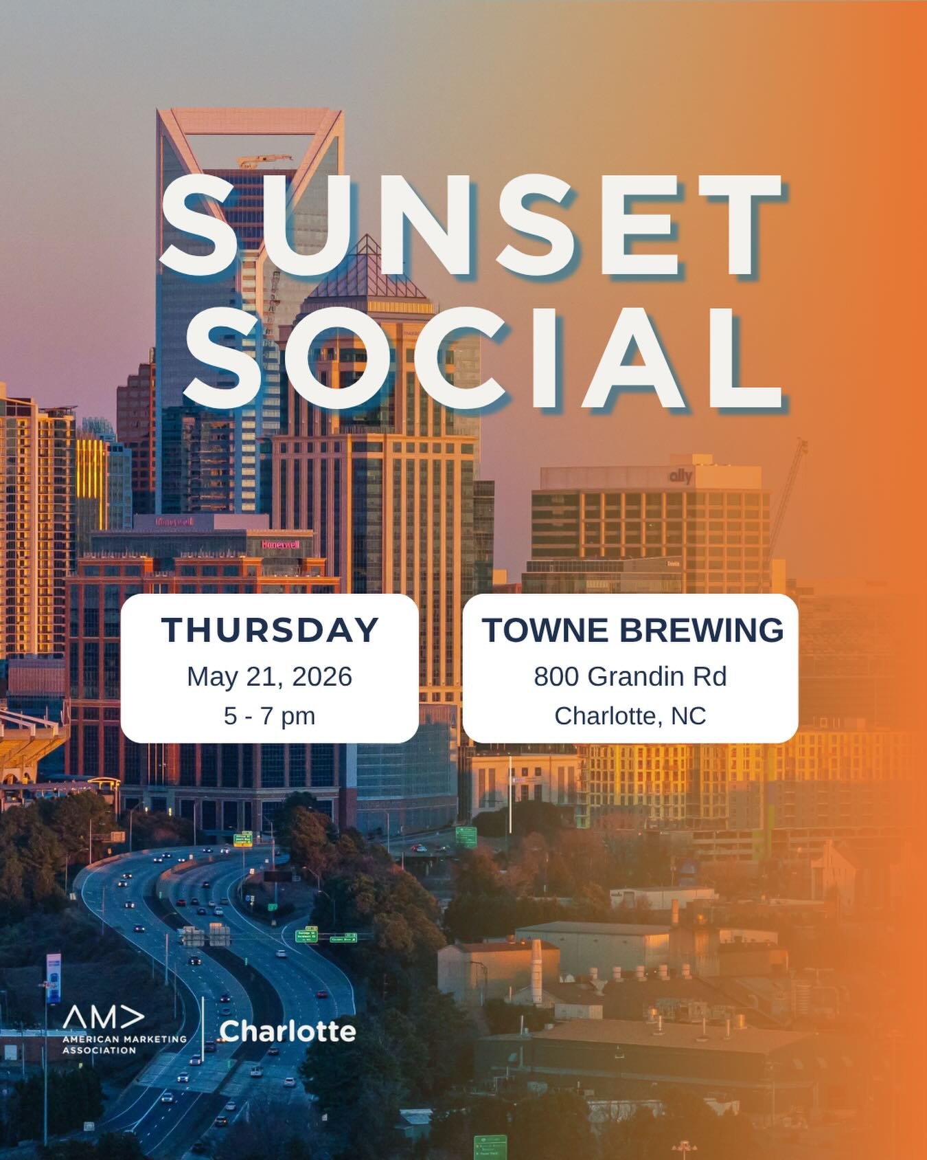 See you at the next Sunset Social? 🌇

We&rsquo;re heading to @townbrewingcompany on Thursday, May 21st for our monthly meetup. No presentations or agendas; just the local marketing community connecting over a few drinks. 

The Essentials:
📍 Towne B