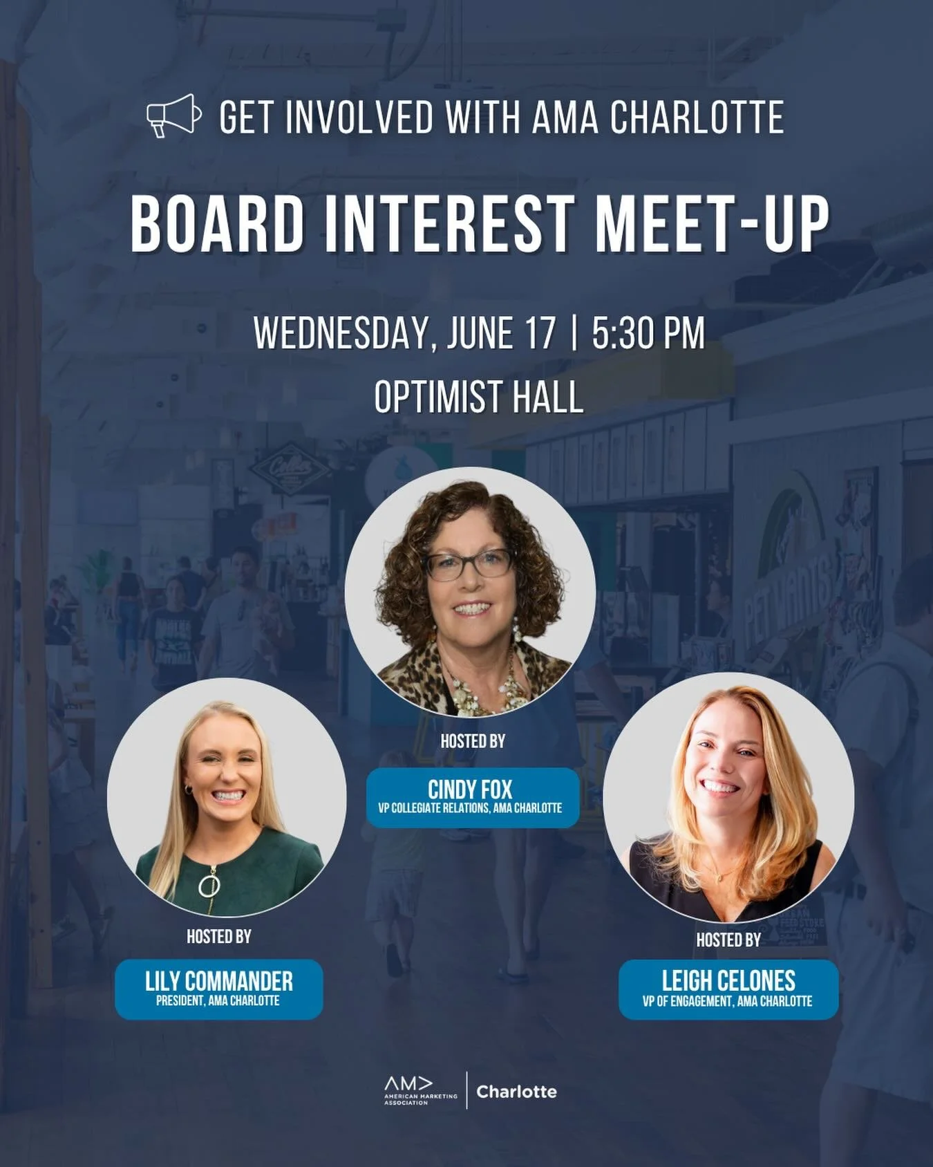 Post-work plans? 🗓️ Meet us at Optimist Hall for AMA Charlotte&rsquo;s Evening Board Interest Meet-Up!

If you&rsquo;ve been wanting to take on a leadership role in the Charlotte marketing community but couldn&rsquo;t make our morning meet-up, this 