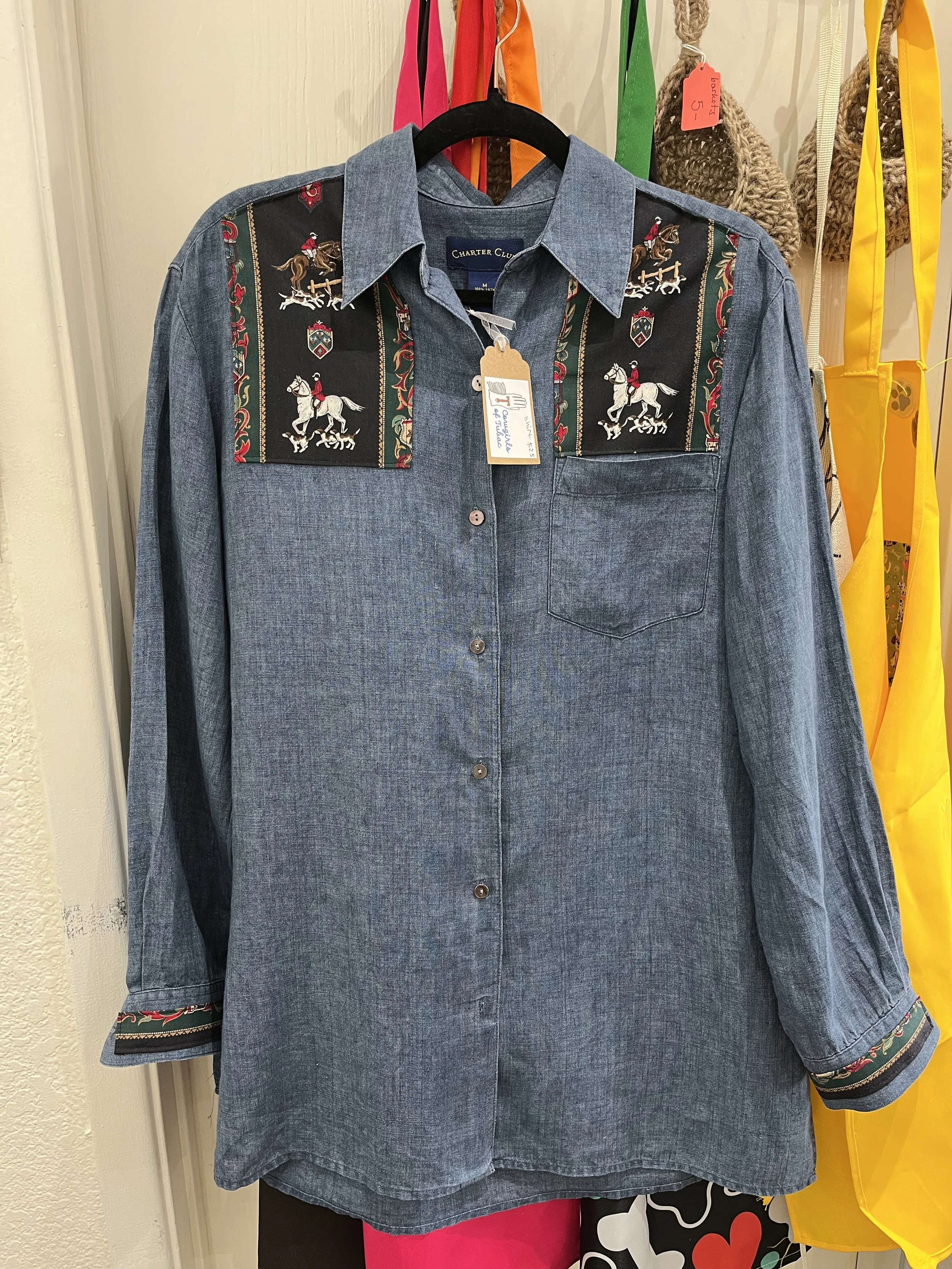  upcycled Charter Club linen shirt size XL $30 SOLD 