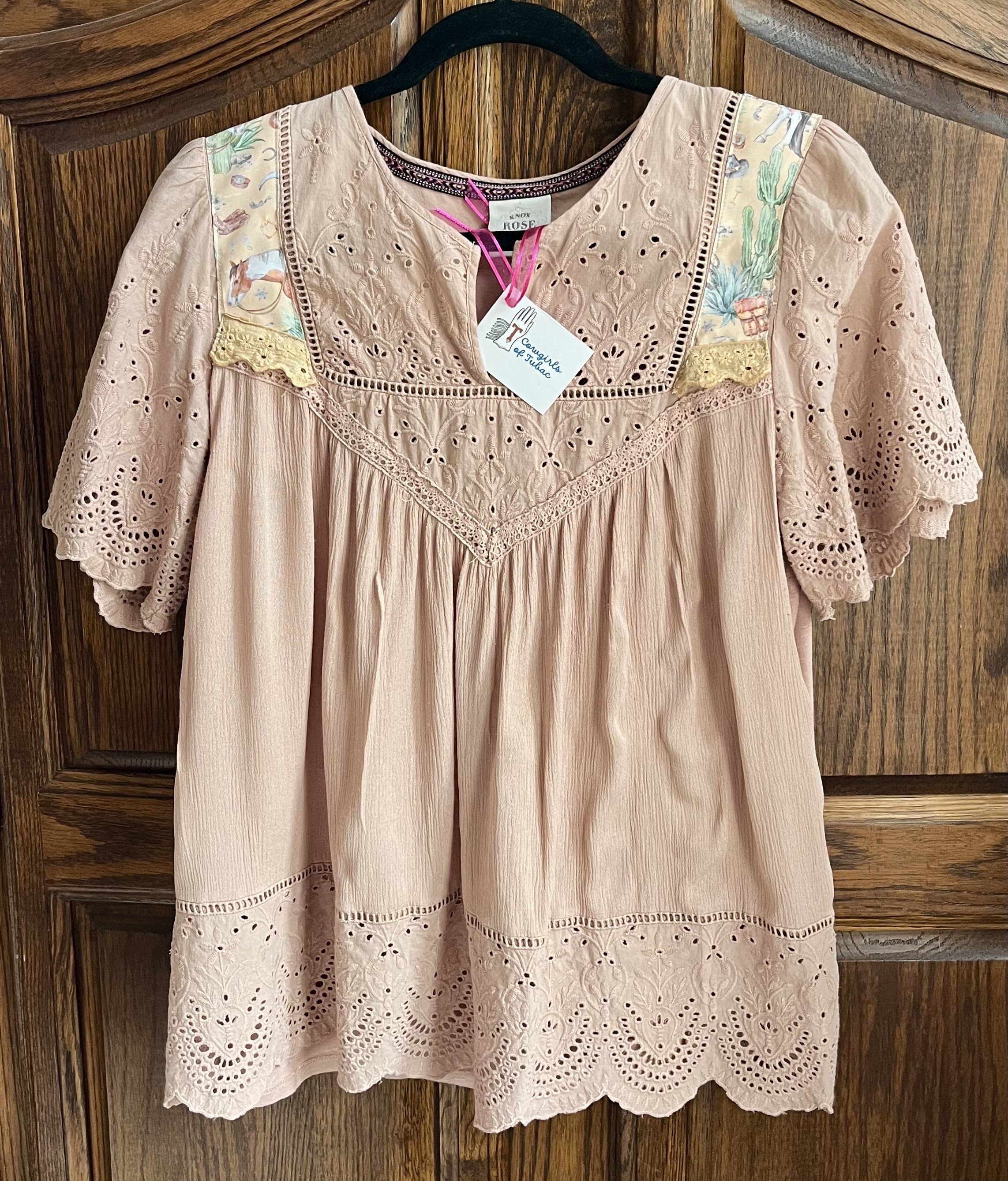  upcycled desert peach top size XL  $30 