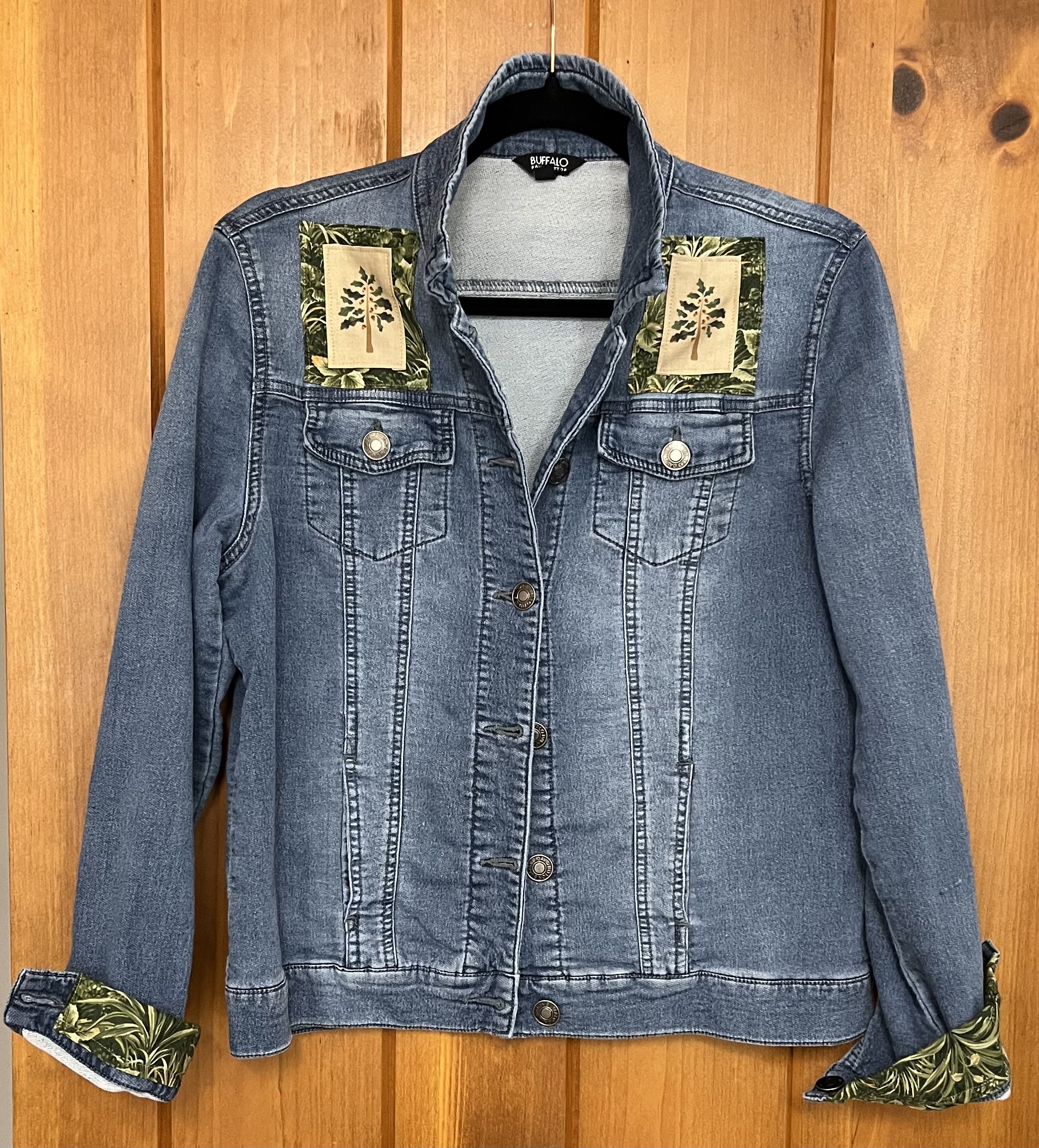  upcycled Evergreen Denim Jacket size M  $45 
