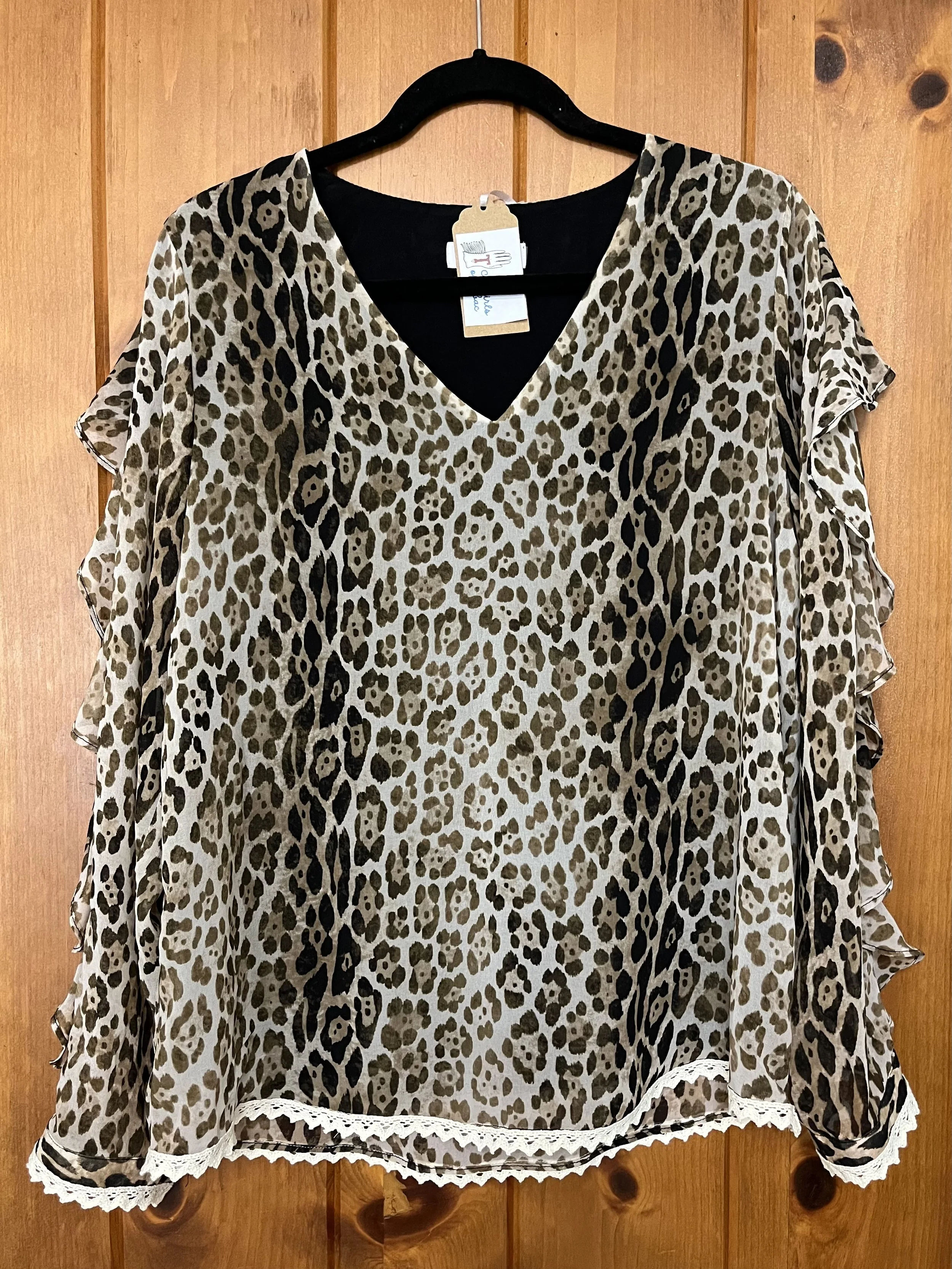  Leopard and Lace Collection* Ladies top size M   $30 