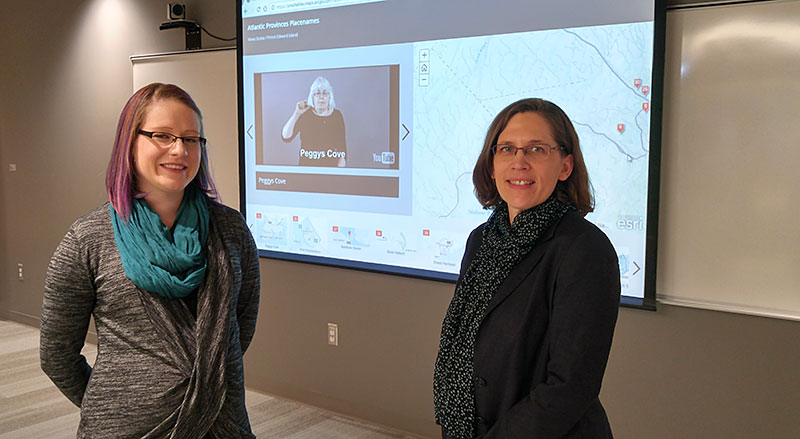 Interpreter Ashley Campbell and Dr. Linda Campbell