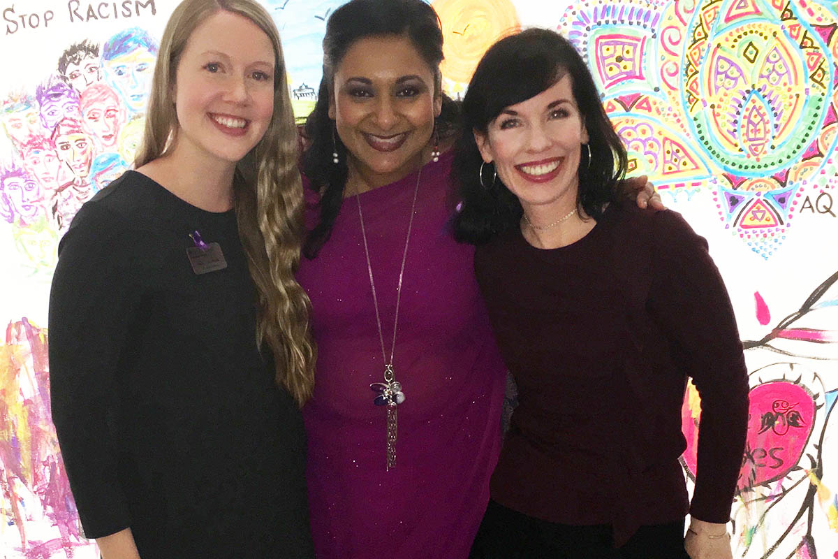 Emily Anderson, Vice -President, Peaceful Schools International, Dr. Rohini Banerjee, SMUFU President and Bridget Brownlow, President of Peaceful Schools International