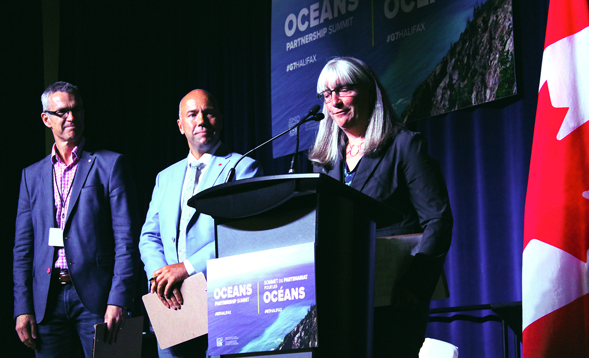 Dr. Danika van Proosdij speaks at the G7 Oceans Summit