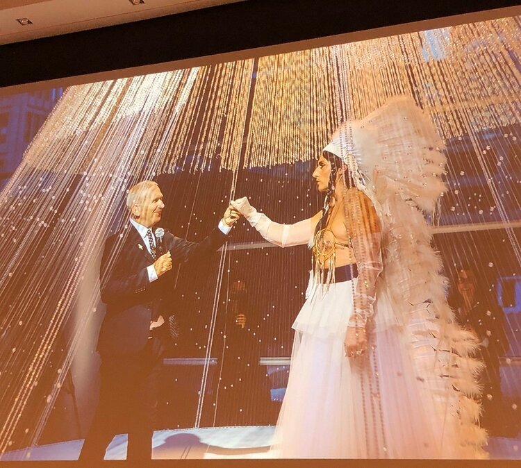  Screened at the Making Miss Chief event, this is a scene from  Another Feather In Her Bonnet | Miss Chief Eagle Testickle &amp; Jean Paul Gaultier . The short film captures Miss Chief’s faux 2017 wedding to the fashion designer at the Montréal Museu