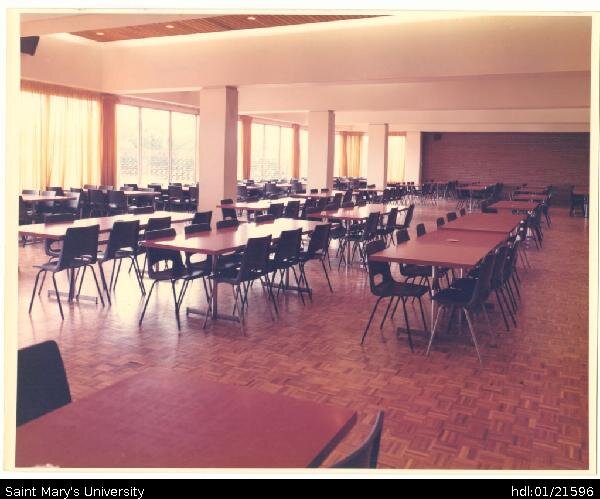  Photograph of the dining room in Loyola residence, now the Dockside Dining Hall.  &nbsp; 
