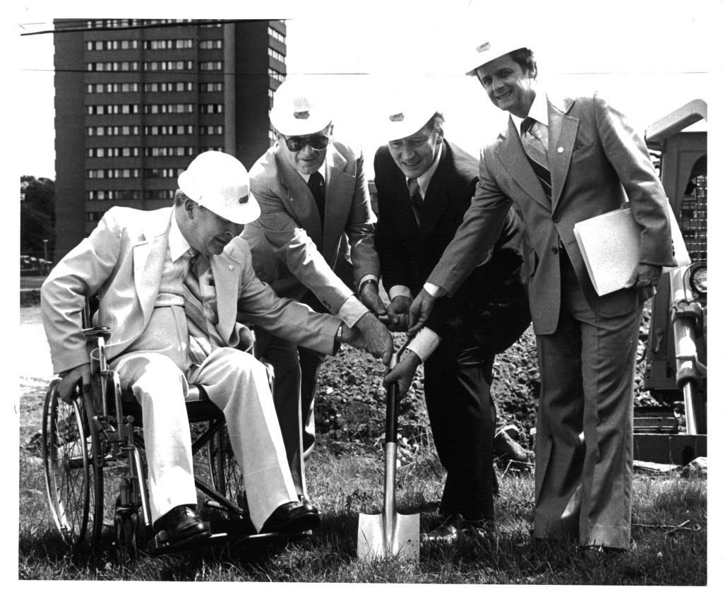 Dr. Kenneth Ozmon and Friends Breaking the Sod for The Tower, 1986