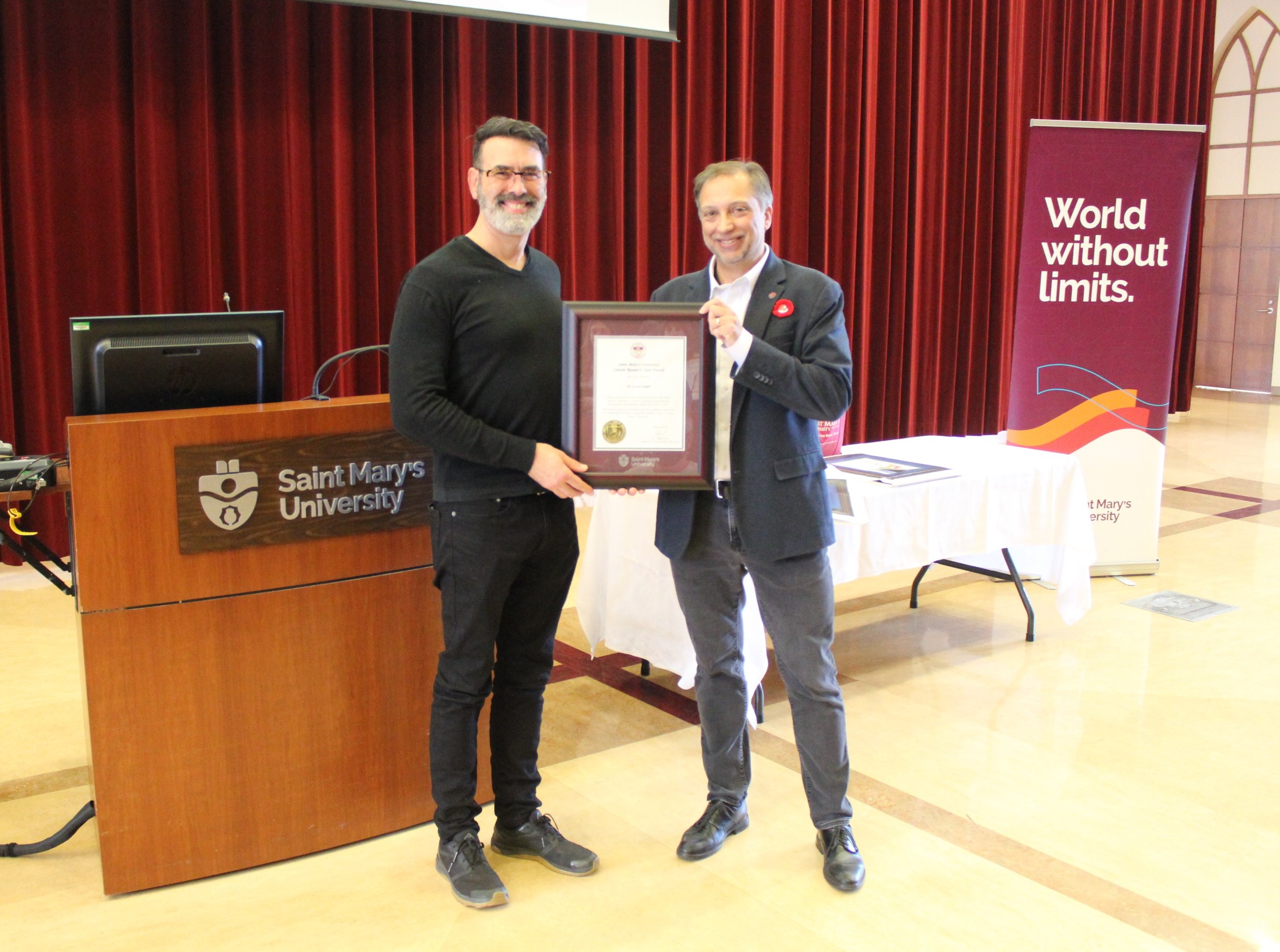  Dr. Gavin Fridell, Tier 2 Canada Research Chair in International Development Studies and Dr. Adam Sarty, Associate Vice-President, Research. 