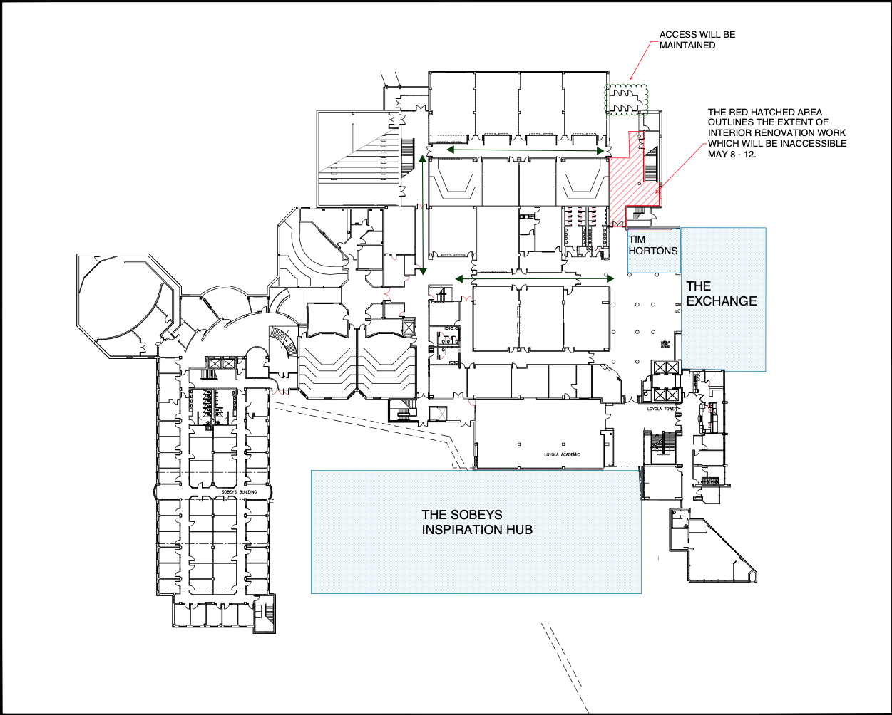 Construction to affect access to Loyola Building, May 8-12