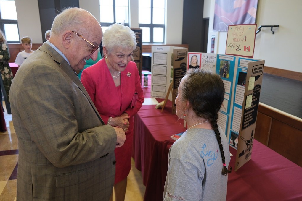  Their Honors Arthur J. LeBlanc, ONS, KC, Lieutenant Governor of Nova Scotia, and Patsy LeBlanc visited the Heritage Fair 