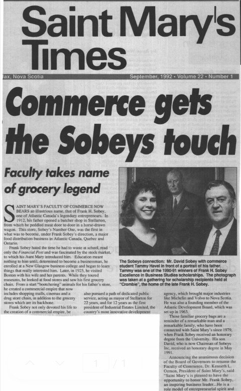 A Saint Mary’s Times article from 1992