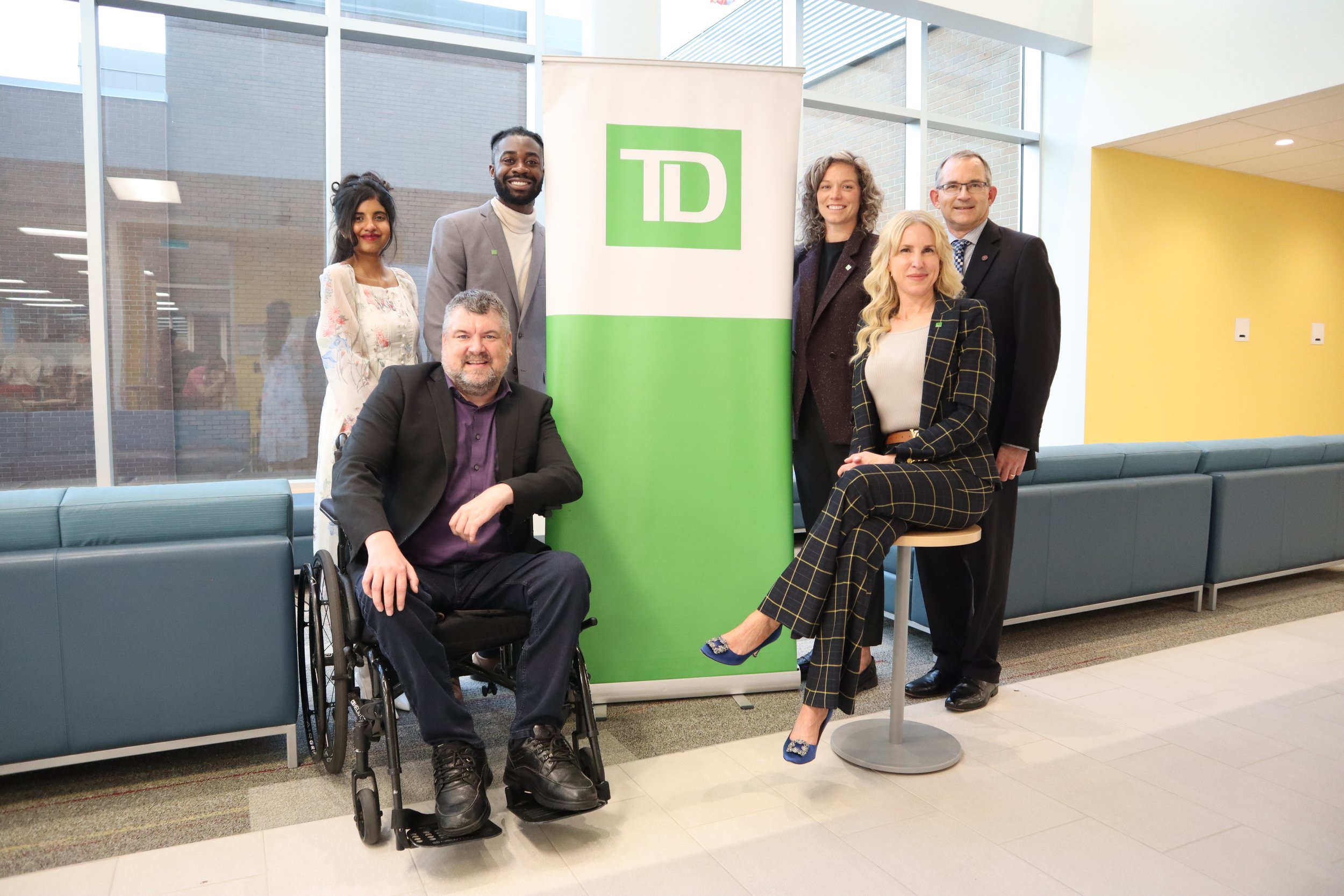  Natasha Fernandes, Project Manager, TD Inclusion Initiative; Michael Sanderson, Director, Arthur L. Irving Entrepreneurship Centre; Peter Owusu, Account Manager, TD; Stephanie Tennant, District Vice President, TD; Jennifer Auld, Vice President, Atla