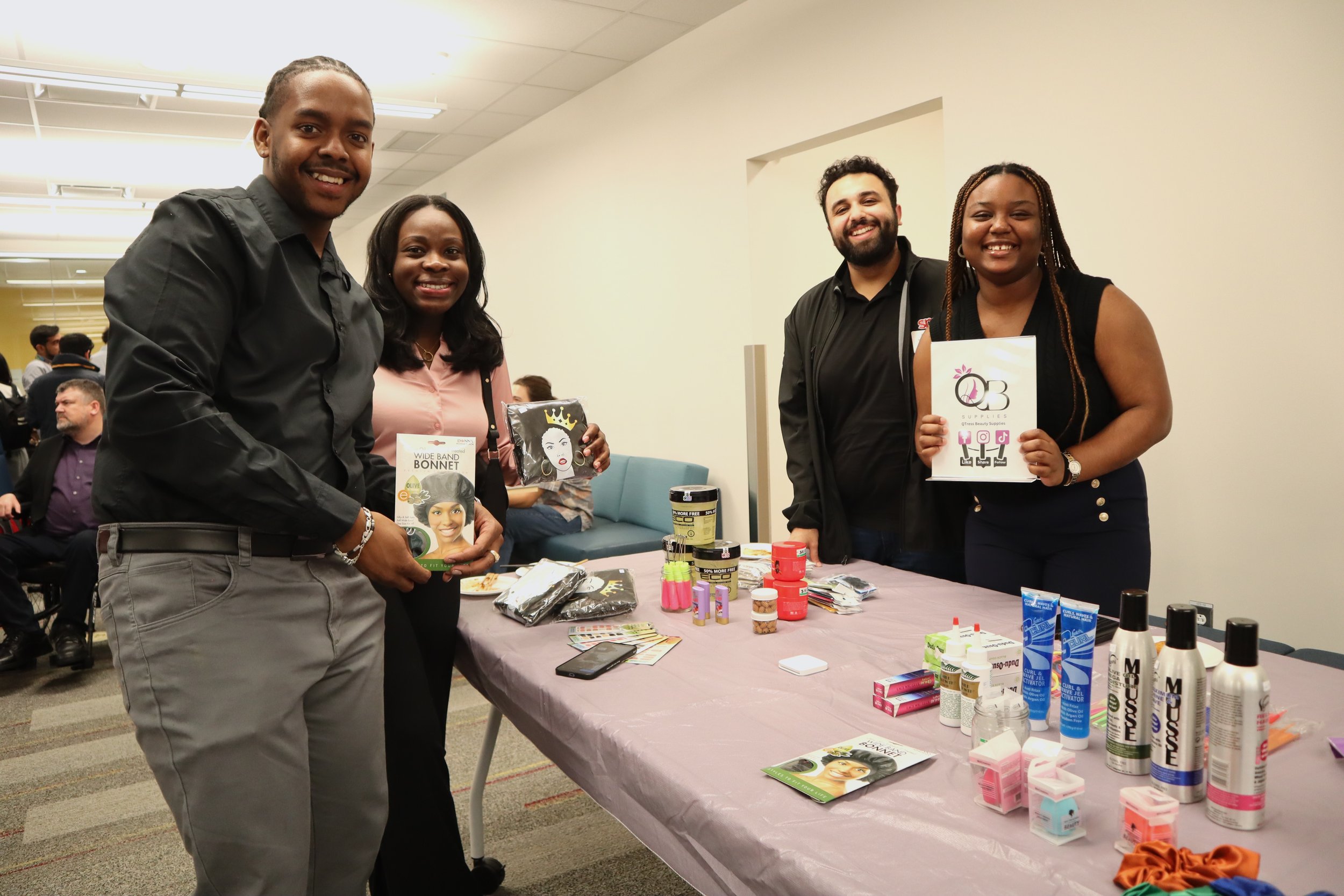  Queen-Esther Okundonor (right), Marketing and Finance co-op student, and her business QTress Beauty Supplies 