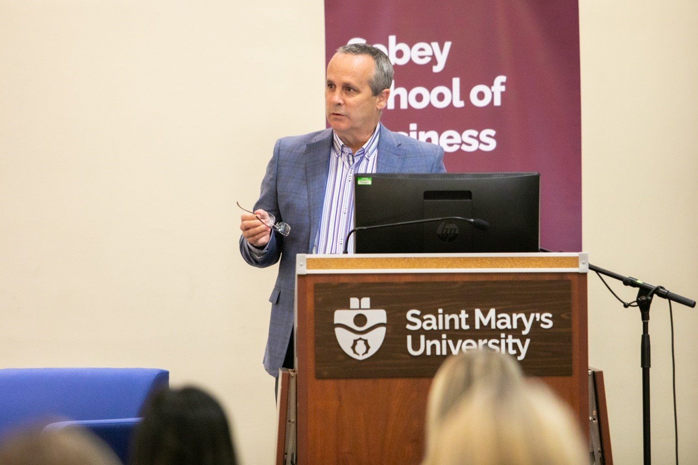  Dr. Mark Raymond, Interim Dean of the Sobey School of Business opening remarks for the Elevating Women in Business: Blazing Trails event.&nbsp;  