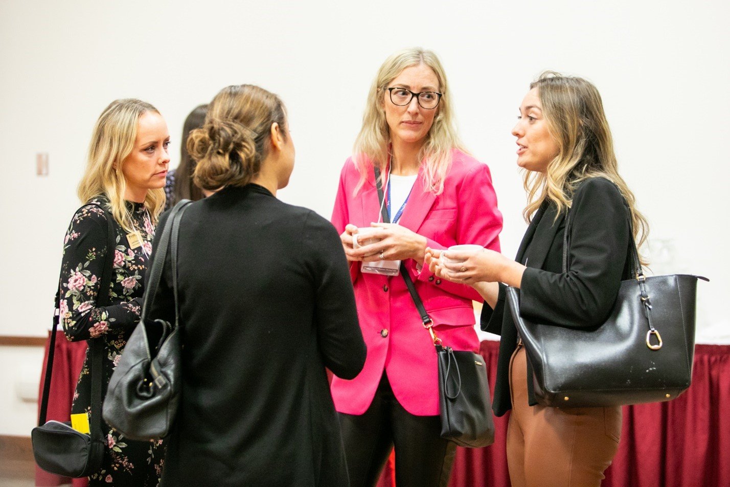  Attendees practicing the networking skills that keynote Chantal Brine BA’09 presented on. 