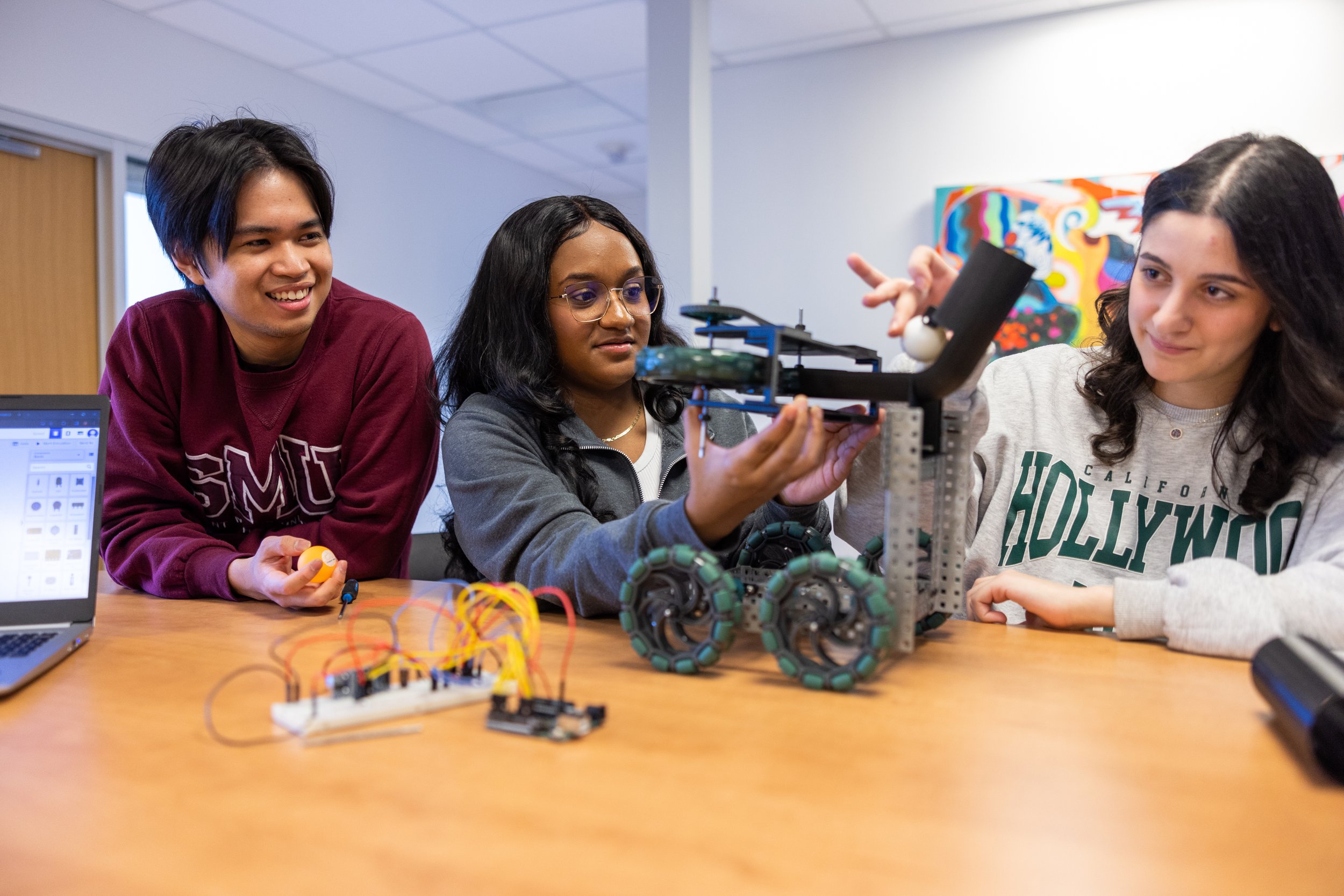  Engineering students work hands-on with robotics 