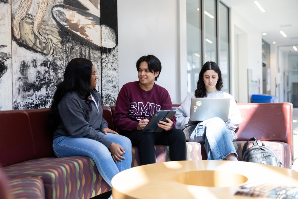  The building offers space for students to connect and work together 