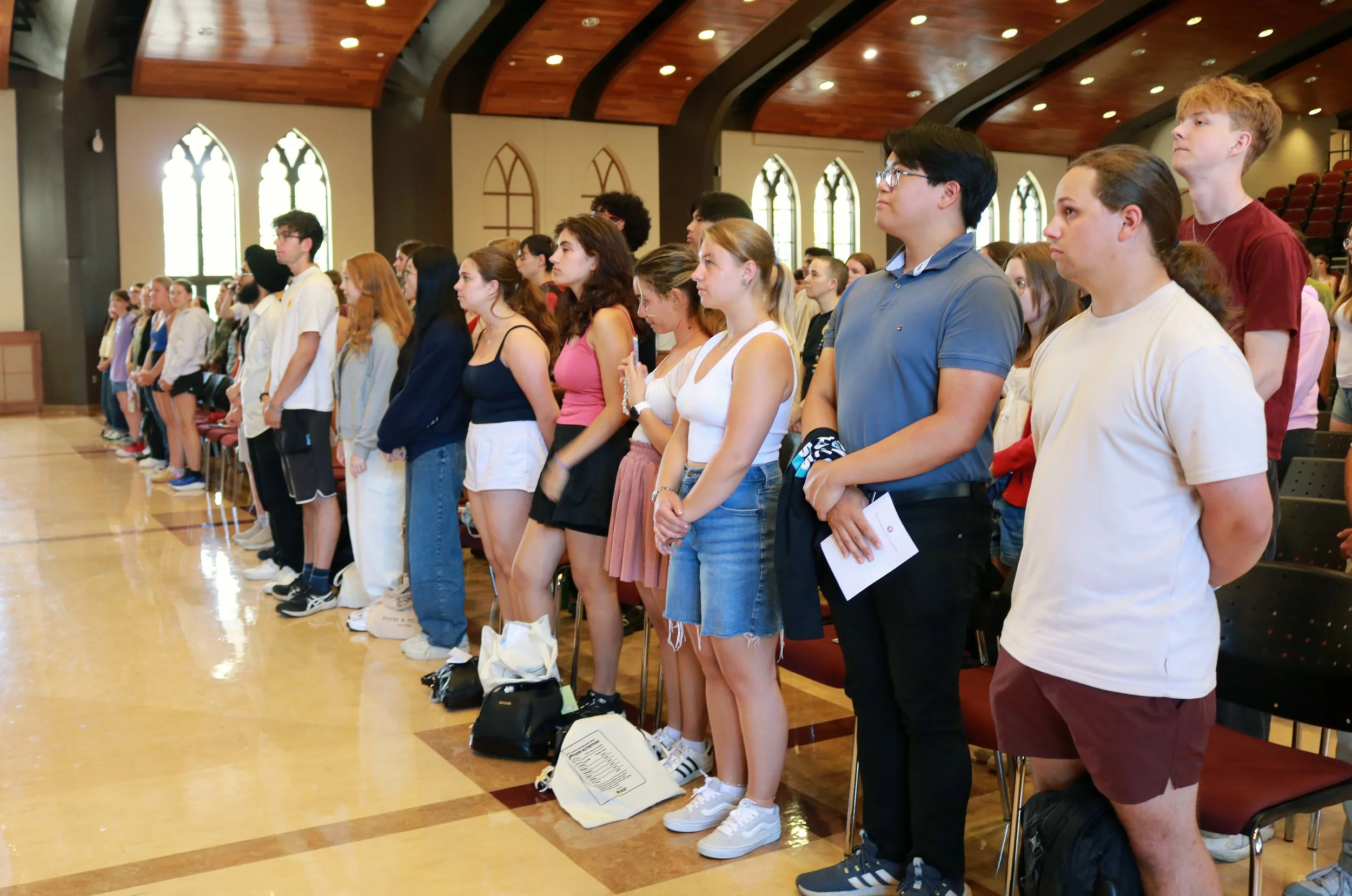 Students at the Santamarian ceremony