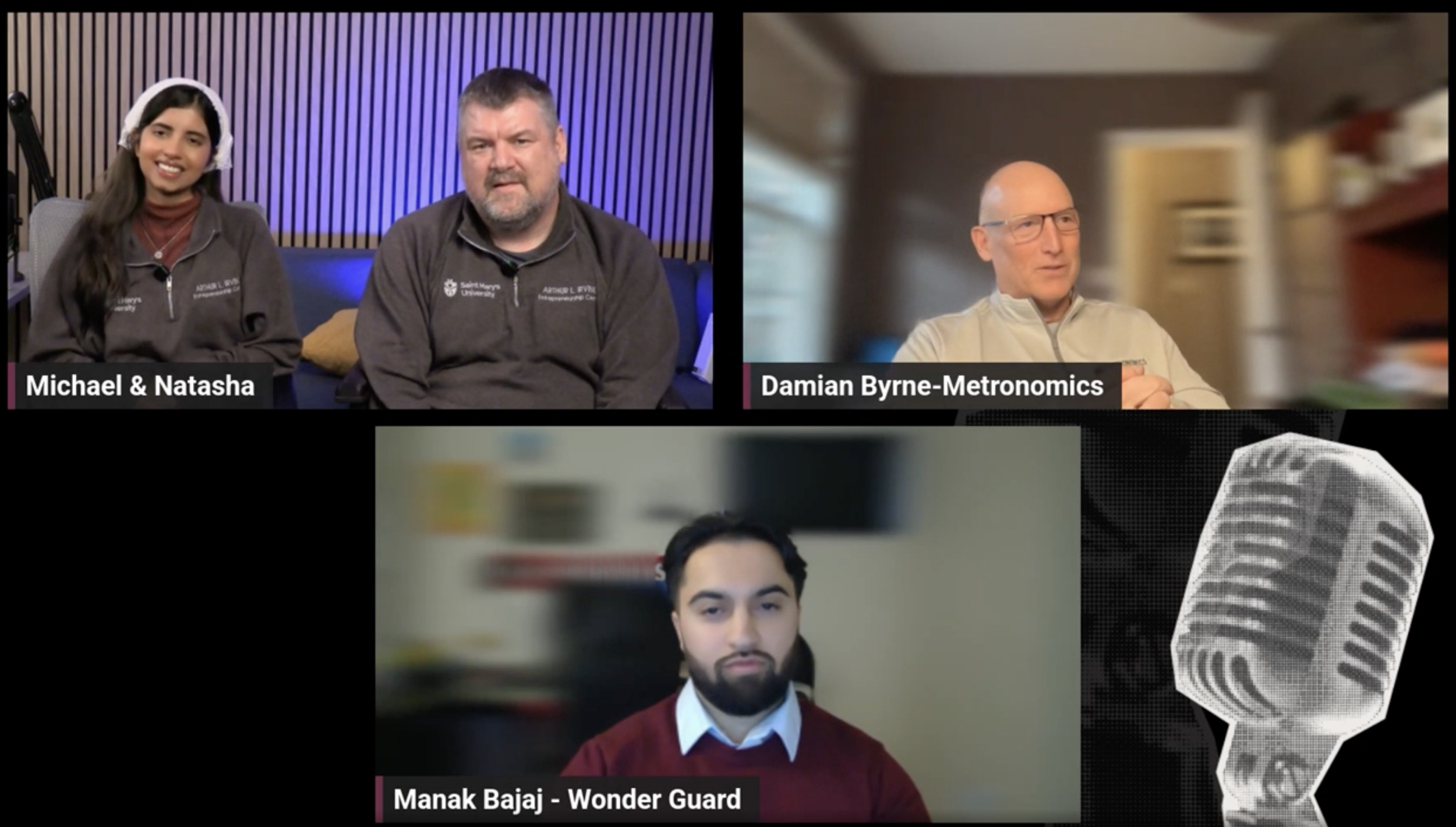 Image of an Arena competitor and judges in an online presentation