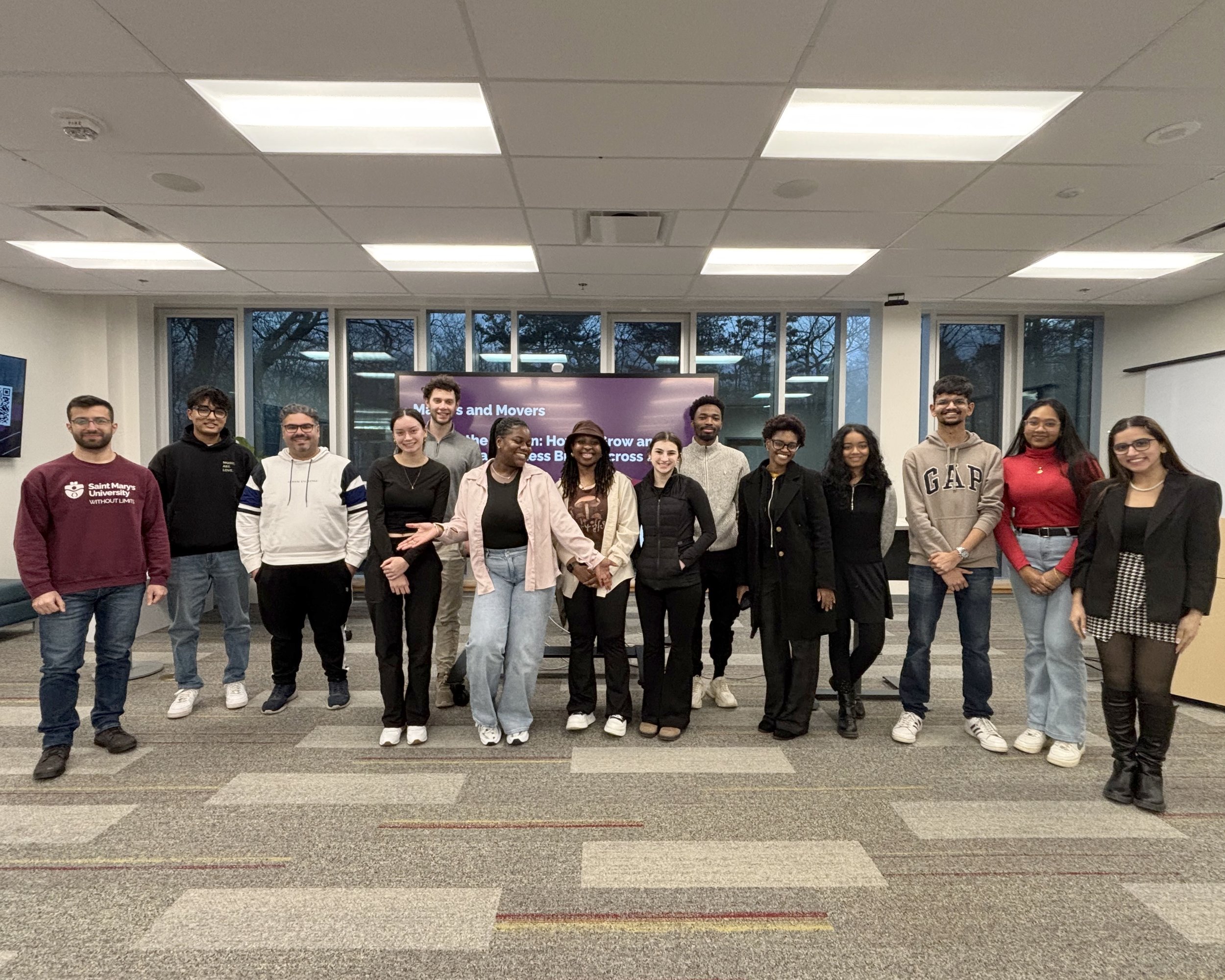 Tashauna with a group of students