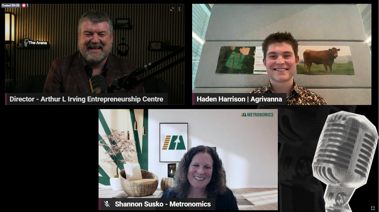 Screencap of Michael, Haden and Shannon in an online video call